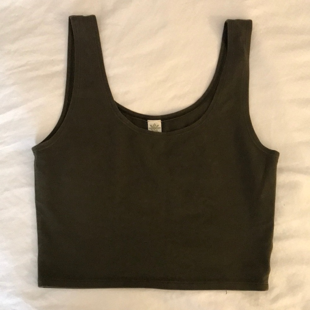 Green Crop Tank Top